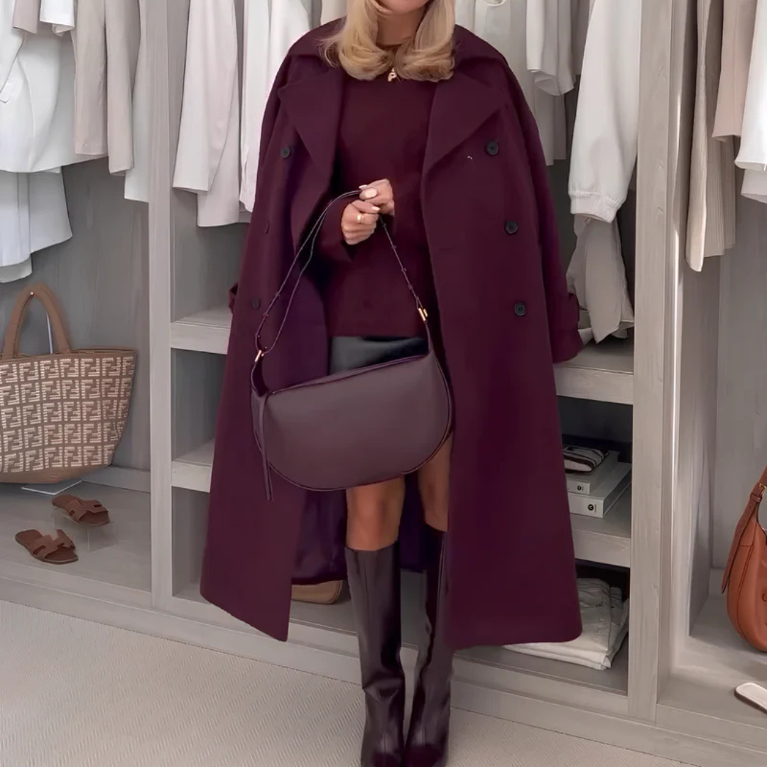 Merone™ - Elegant Klassisk Vinrød Kappe