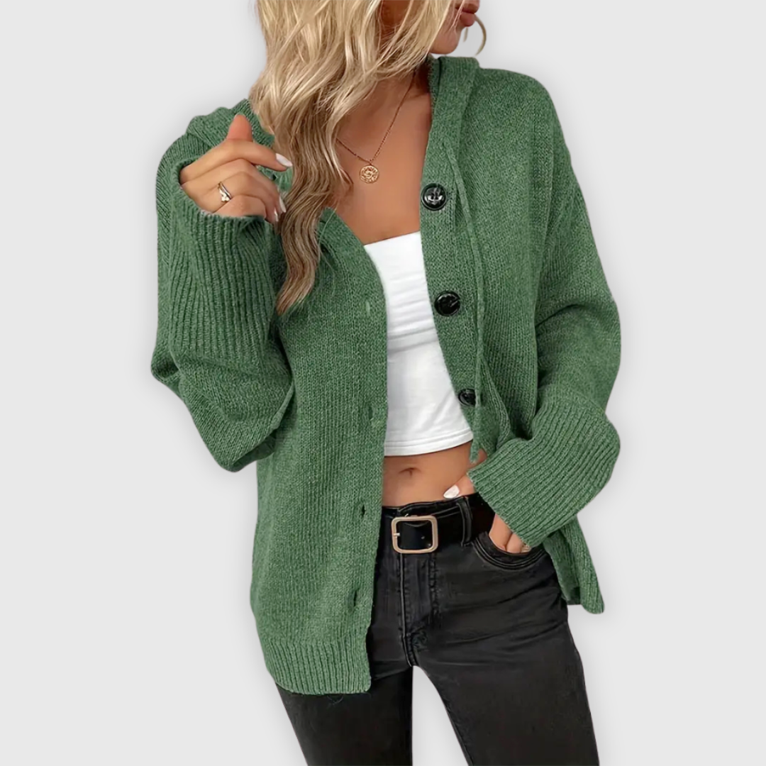 Chivana™ - Stilig & Chic Langermet Hoodie med Knapp