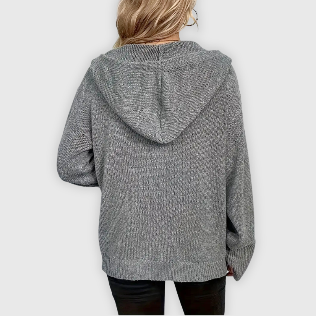 Chivana™ - Stilig & Chic Langermet Hoodie med Knapp