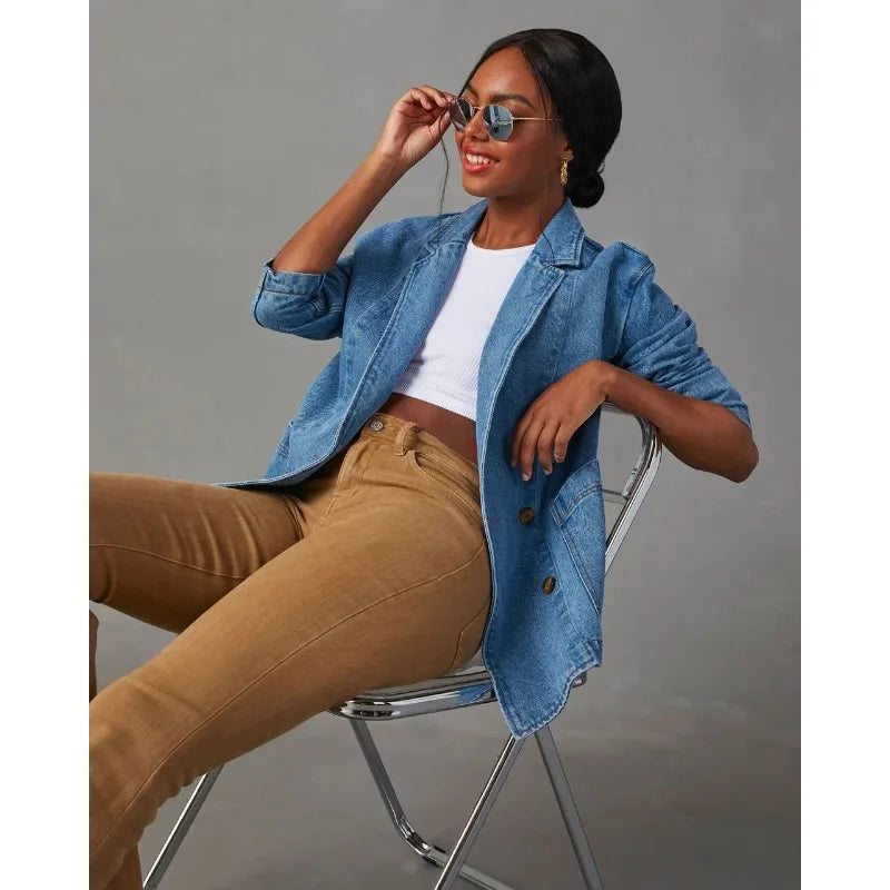Ella™ - Stilig Denim Blazer Jakke