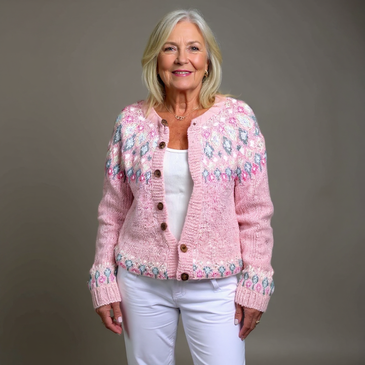 Ethel & Harold - Koselig Rosa Ullcardigan