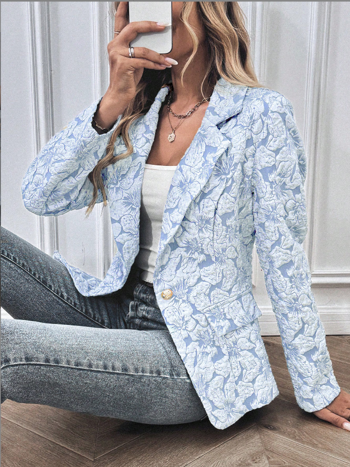 Scarlett™ - Stilig Blazer med Blomstertrykk