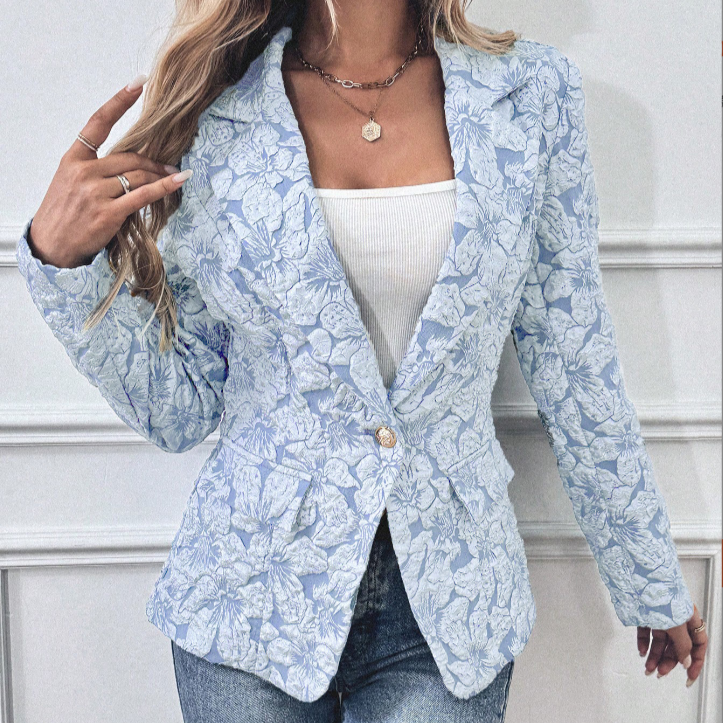 Scarlett™ - Stilig Blazer med Blomstertrykk