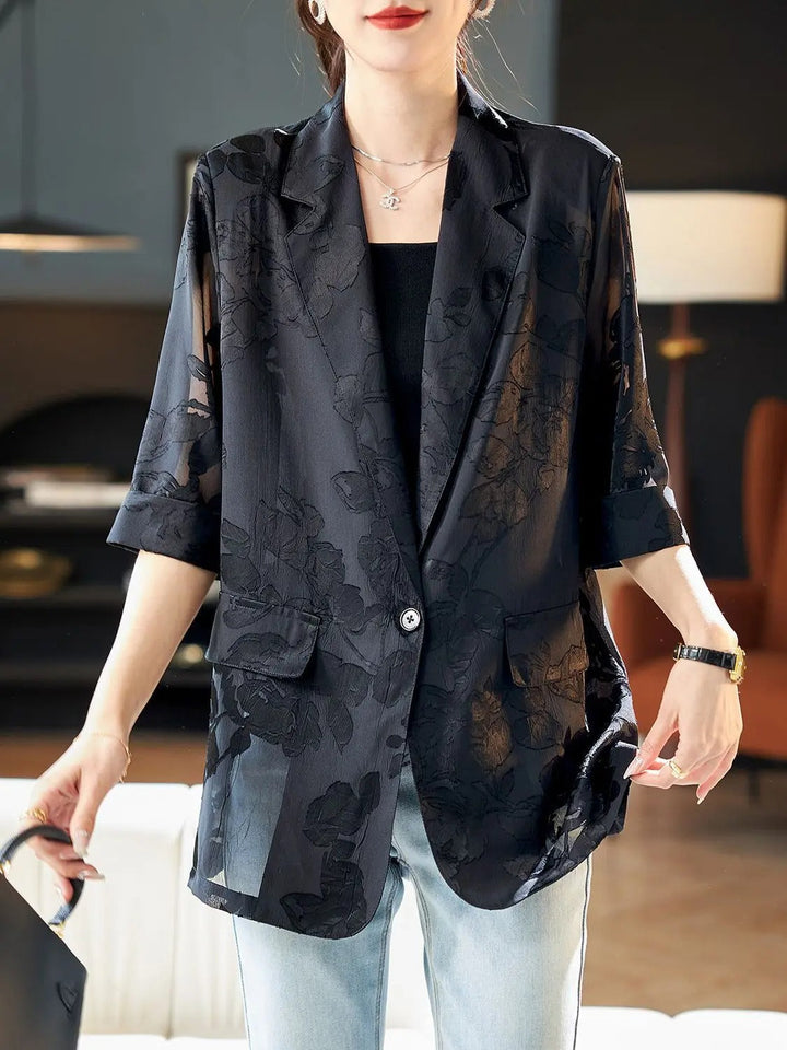 Aubrey™ - Elegant Blomster Blazer